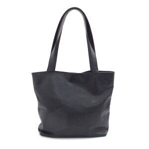 CHANEL Coco Mark Embossed Tote Bag Black Leather